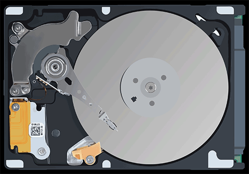 An example of a working HDD, a rotational disk